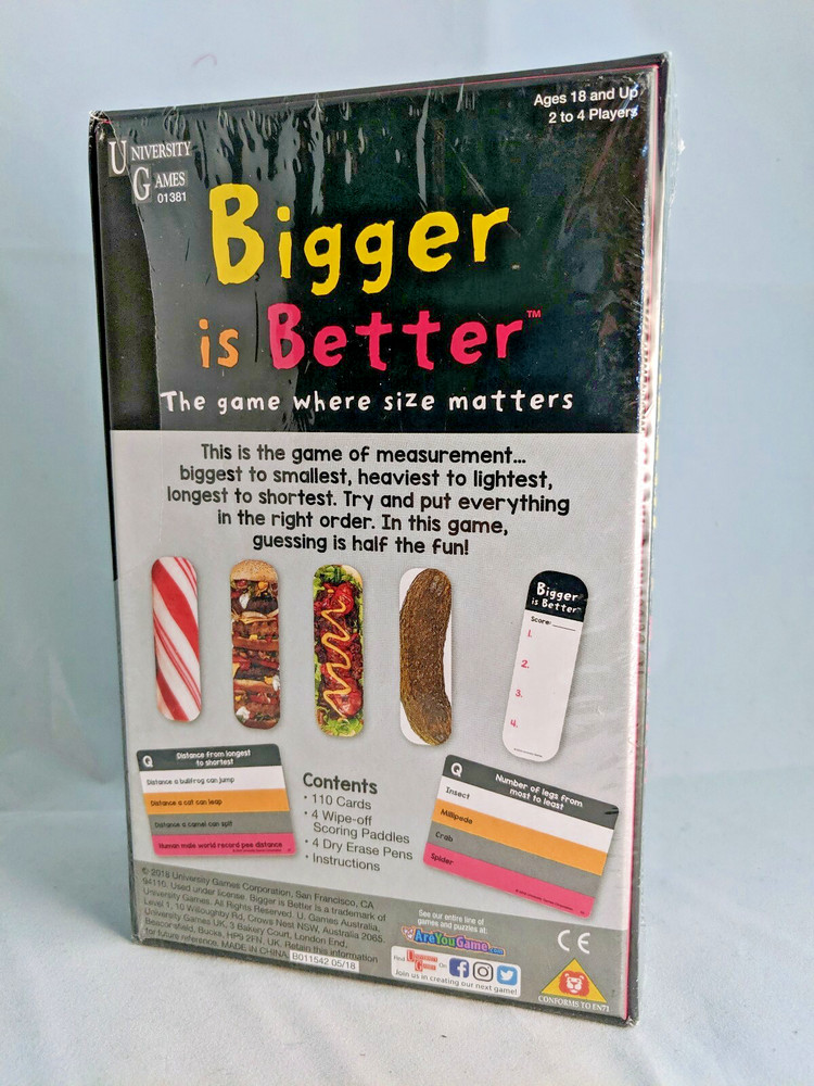 University Games Bigger Is Better The Game Where Size Matters New Sealed