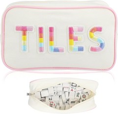 Empty Mahjong Bag Thickened American Mahjong Tiles Bag with Zipper Storage Pouch