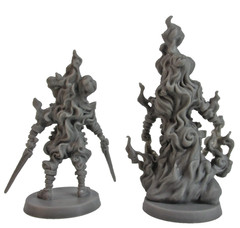 MASSIVE DARKNESS 2: Hellscape 6x FIRE ENTITY & LEADER Minis & Cards NEW!!