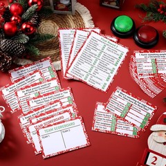 Vinsot 50 Pcs Christmas Friendly Feud Game with Answer Buzzer Christmas Feud