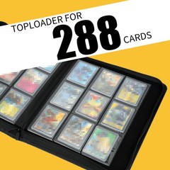 GERMUN Toploader Binder, Holds 288 288 Diamond Black