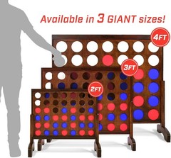 Gosports 3ft Wooden Giant Connect 4 Game with Coins Carry Case Indoor Outdoor