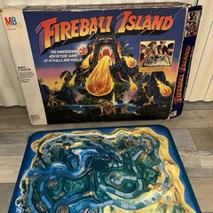 MILTON BRADLEY FIREBALL ISLAND GAME BOARD ONLY WITH BOX 1986 Few Accessories