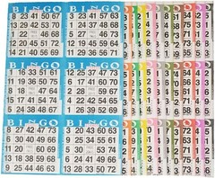 Bingo Paper Game Cards – 6 Card – 10 Bingo Sheets – 100 Books – 10 Colors,