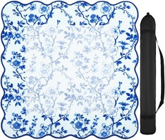 FYSUIMUC Pink Bird Floral Mahjong Mat W/ Carrying Bag 31.5″ x 31.5″ Table Mat