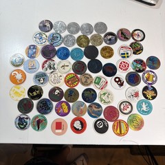 Lot Of 63 Pogs Slammers Solid Metal Plastic Cardboard Many Styles Big Value!!