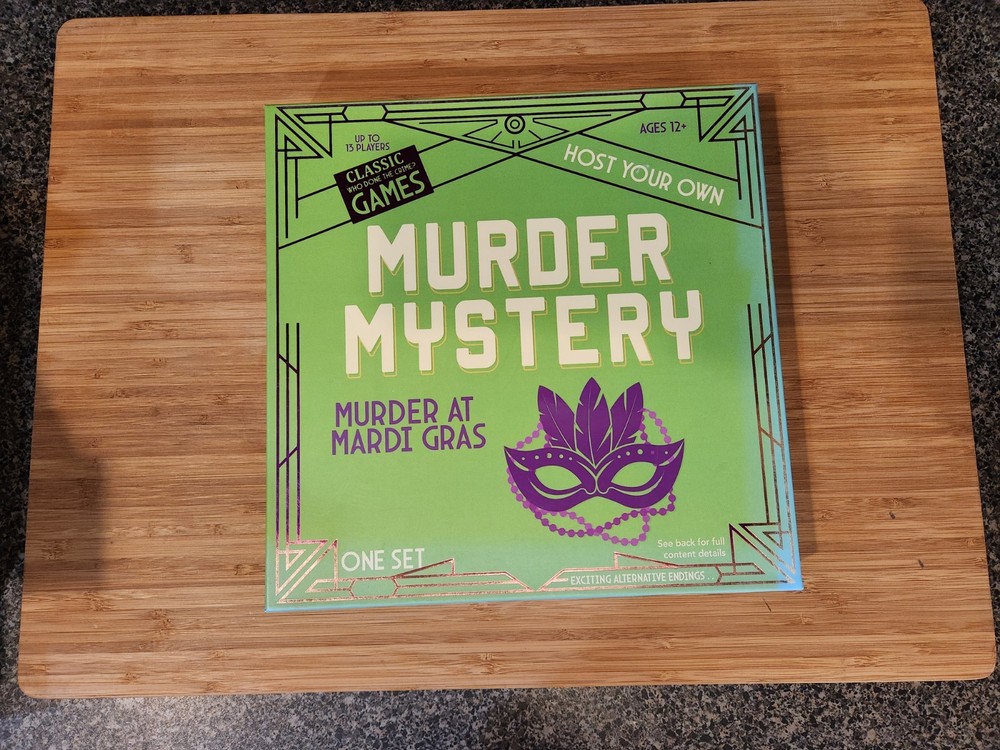 Host Your Own Murder Mystery game, Murder at Mardi Gras theme, up to 13 players
