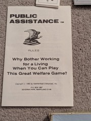 Public Assistance Board Game (1980) Nearly Complete w/ Manual