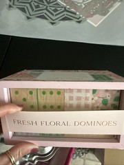 *NEW* Fresh Floral Wood Floral Domino Set Of 20 NIB