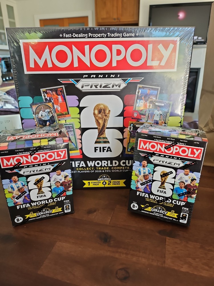 Monopoly Panini: Prizm FIFA World Cup Board Game (2026)- 2 BOOSTER BOX INCLUDED