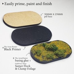 MDF 3mm Pill Miniature Bases 50mm x 25mm Pack of 10 | TTRPG Scenery