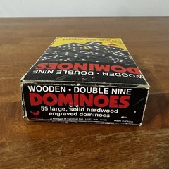 vintage wooden double line dominoes cardinal 554 Complete 55 Large Engraved