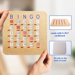 100-Pack Stitched Reusable Shutter Slide Bingo Cards with Shutter Clear Slider