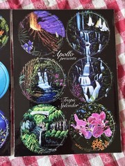 Original 90s 12 Pogs Unpunched Sheet Lot of Two Nature Graphic Apollo Hawaiian