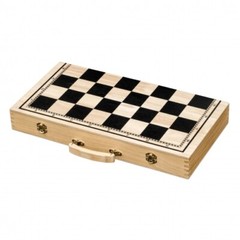 Chess Backgammon Checkers Set – Field 50mm – With Carry Handle