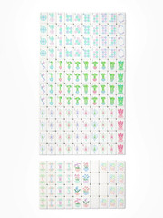 160 American Mahjong Tiles 4-Layer Acrylic Blue Theme Engraved Set