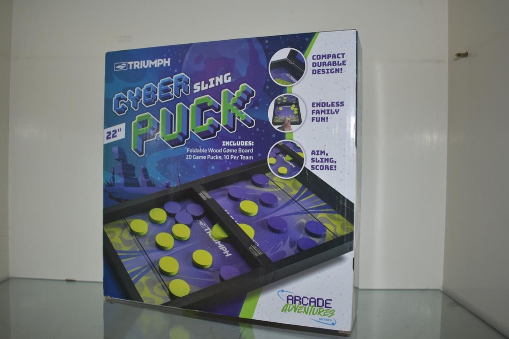Triumph Arcade Adventures Tabletop Cyber Puck Sling – Billiards and Table Tennis