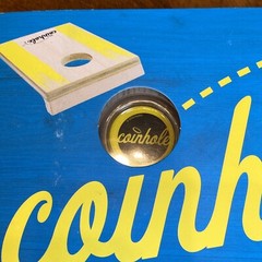 Hasbro Sealed Tabletop Coin Hole Game, Coin Bouncing-Wood. New. Small Cornhole