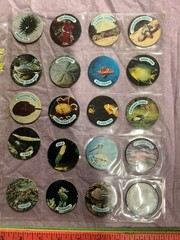 Vintage POG Lot Mixed Pogs Lot Various Animals, Batman, and zeebs