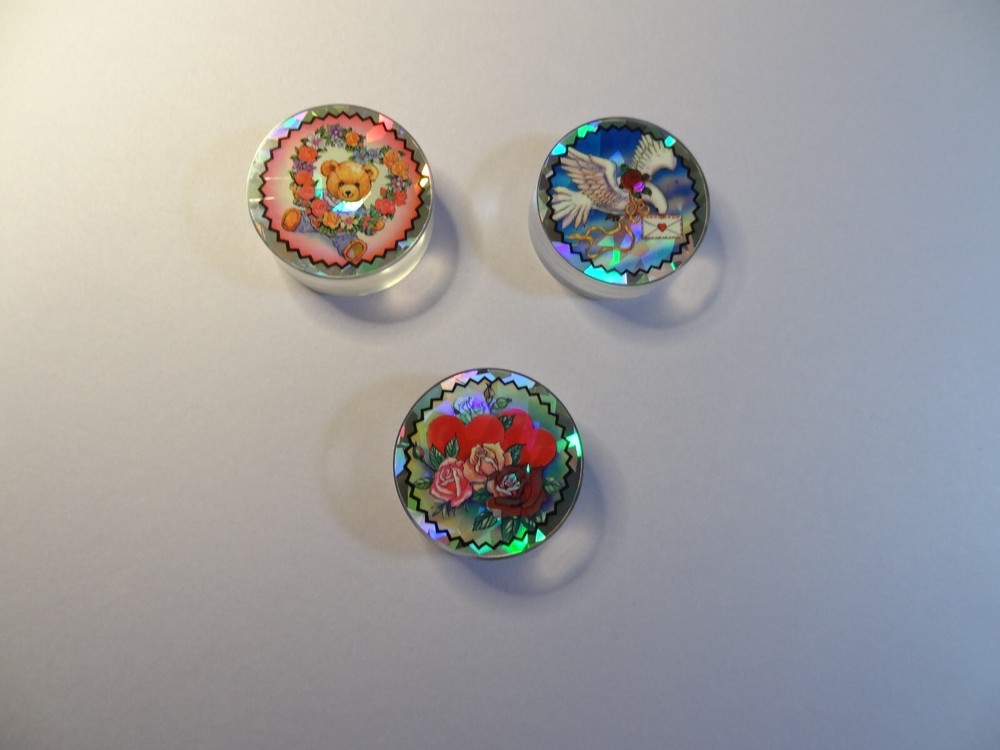 Pogs * Slammers * For Girls * 3 Different * 1-1/2″ x 1/4″ * Beautiful * Set 2