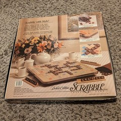 Scrabble Deluxe Edition Turntable Crossword Rotating Milton Bradley 1989 Complet