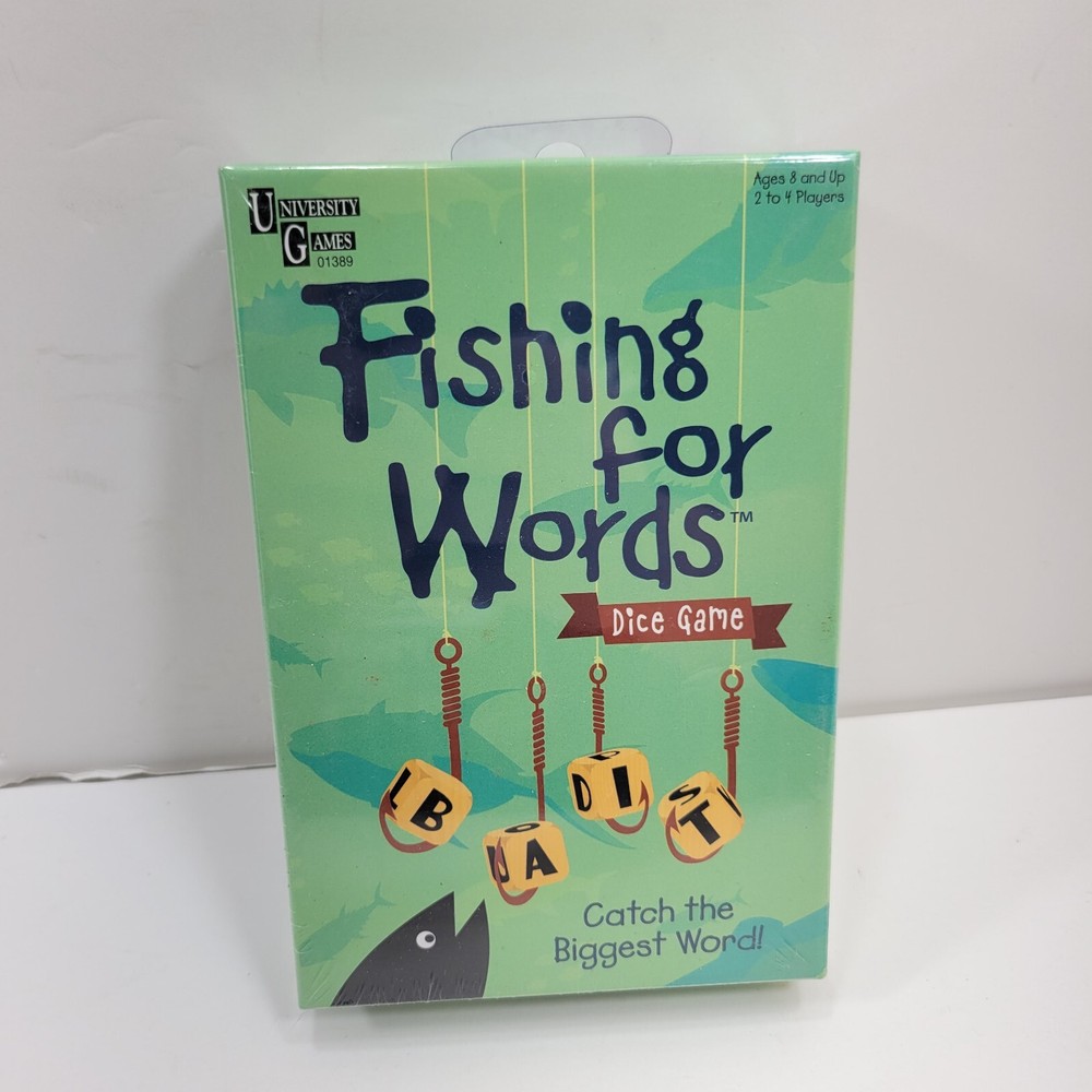 Fishing for Words University Game Wooden Dice Game 01389 Ages 8+ 2 to 4 Players