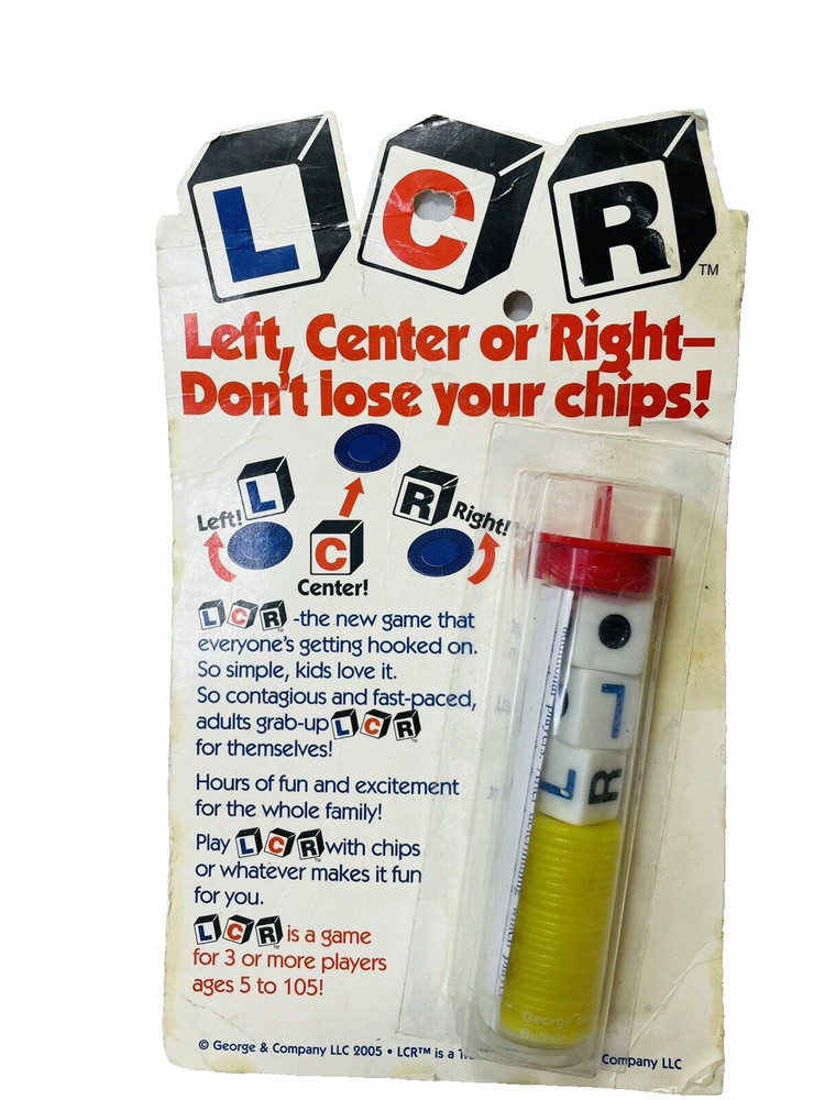 Original LCR Left, Center Or Right Dice Game George & Company NEW OLD STOCK