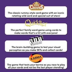Ultimate Family Card Games Set – Includes Five Crowns, SET, Quiddler & Karma