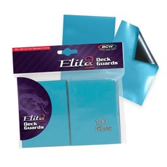 BCW Elite2 Glossy Card Sleeves – Azure |100ct | Crystal-Clear Front | Text