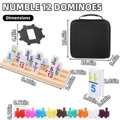 Doreimi Mexican Train Dominoes Set Numbers and 8 average size, Multicolour