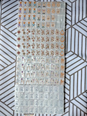 Mahjong Tiles Set – 160 Acrylic American Mah Jong Game – Pearl White Shell
