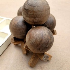 Vtg Pier 1 Imports Wooden Tic Tac Toe Table Game Heritage French Cottage