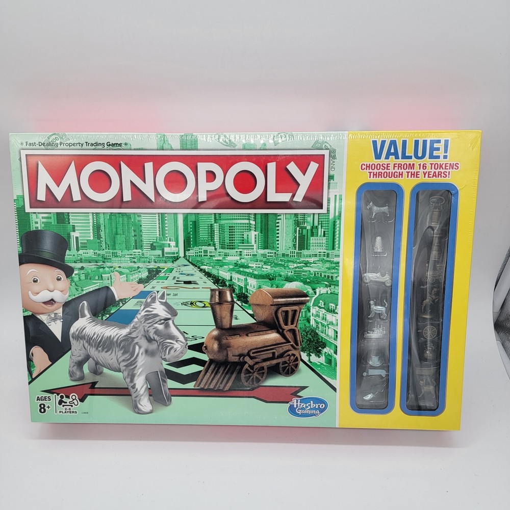 MONOPOLY GAME-16 TOKENS THROUGH THE YEARS EDITION-LIGHT USE CONDITION-USA MADE