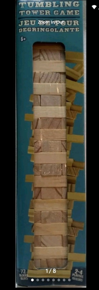 Tumbling Tower Game- 72 Wooden Blocks 2-4 Players Mini Travel Style Classic Fun!