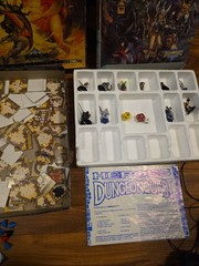 Dungeon Quest 1st ed. 1987 Board Game + Heroes Expansions from Games Workshop