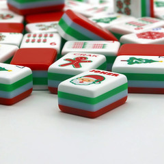 160 Christmas-themed American Mahjong set 4-layer acrylic American Mahjong tiles