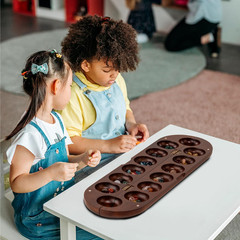 Deluxe Mancala Set: Real Wood Hinged Board with 48 Natural Multicolor Stones – A