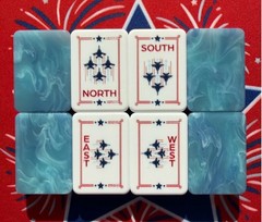 American Mahjong Game Set, 160 tiles Ice blue 🇺🇸Mah Jong Tiles,+storage Bag