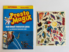 Superman PRESTO MAGIX Rub-Down Transfer BLAZING INFERNOGame UNUSED Pristine 1979