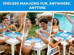 Mahjong Tile Set 166 pcs 1.2″ Tiles 3 Dices 1 Instruction Blue