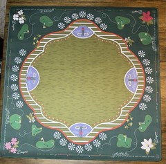 Luxury American Mahjong Set | Green Stripe Tiles + Golf Playing Mat | New
