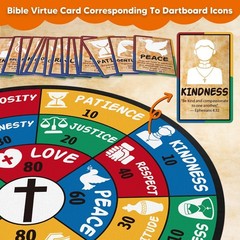 Bible Trivia Dartboard Game for Kids & Family, 280+ Bible Trivial Questions a…