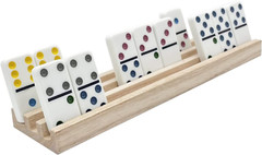 Domino Racks for Mexican Train Dominoes – Wooden Domino Holders Set of 4