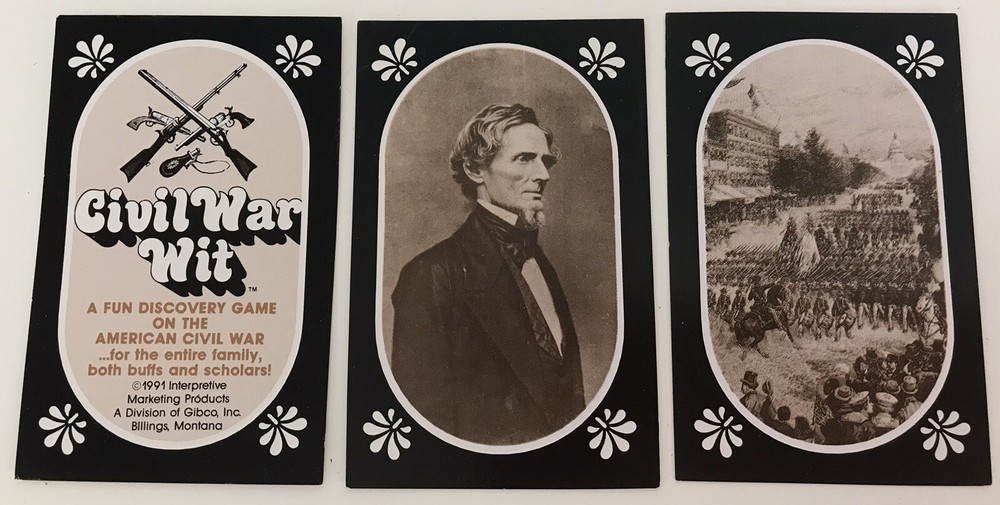 Vintage 1991 Civil War Wit Card Game 108 (101 Missing 7 Cards) Rare Photo Cards