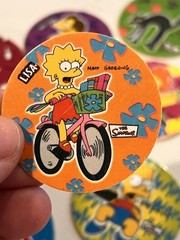Rare Lot Of 12 Sabritos Mexico THE SIMPSONS Tazos Taso Pogs BART Marge Apu Lisa