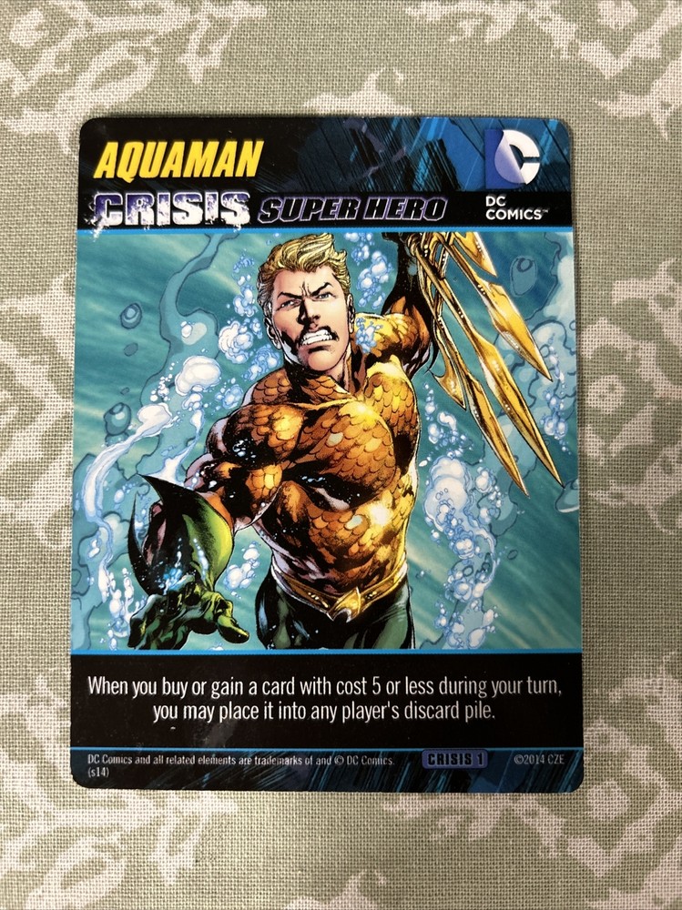2014 DC Comics Crisis 1 Deck Game Aquaman Oversize Crisis Super Hero Card!