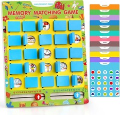 Matching Memory Game for Kids Ages 4-8, Flip to Win Board Games Travel Toys P…
