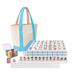Chinese Mahjong Tiles Set,30mm 144 Mahjong Game with Portable Storage Bags, 4…