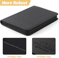 Foalgo 9 Pocket Card Binder, Premium Zip 13.5 x 10 x 1.7 inches, black540