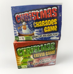 NEW set of 2 Christmas Charades & Trivia Games – Holiday Party Game Fun